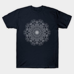 Eclectic White Mandala Pattern Design T-Shirt